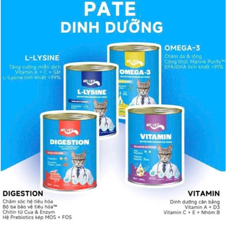 Pate MRVET Cho Mèo Lon 400g - Hỗ Trợ Tiêu Hóa, Sáng Mắt, Mượt Lông, Dinh Dưỡng Cho Mèo
