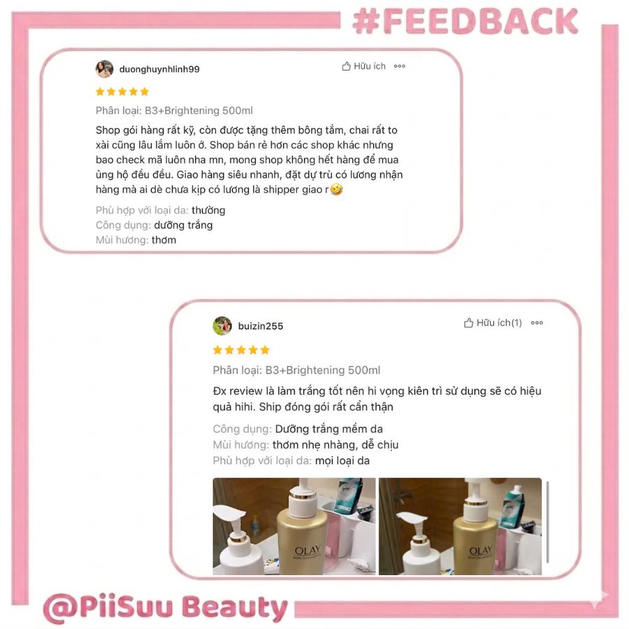 Sữa dưỡng thể, Sữa tắm OLAY B3 Whitening Body Lotion Vitamin C +Niacinamide dưỡng ẩm, dưỡng trắng cho làn da mịn màng