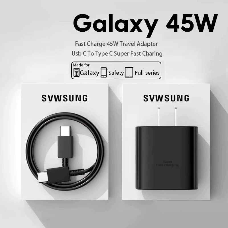 (COD) Bộ Sạc Nhanh Samsung Chính Hãng 45W (Cáp Sạc Nhanh + Bộ Sạc) Type C to Type C Siêu Nhanh