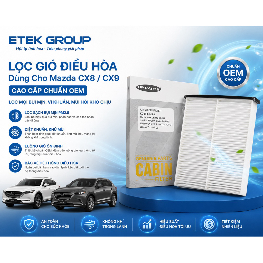 Lọc Gió Điều Hòa Mazda CX8/CX9 Cao Cấp Chuẩn OEM - Lọc Bụi Mịn, Khử Mùi Hôi, Diệt Khuẩn