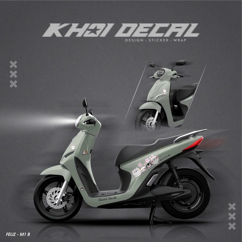 Tem xe điện Feliz decal cao cấp