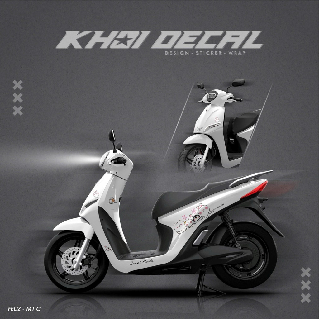 Tem xe điện Feliz decal cao cấp