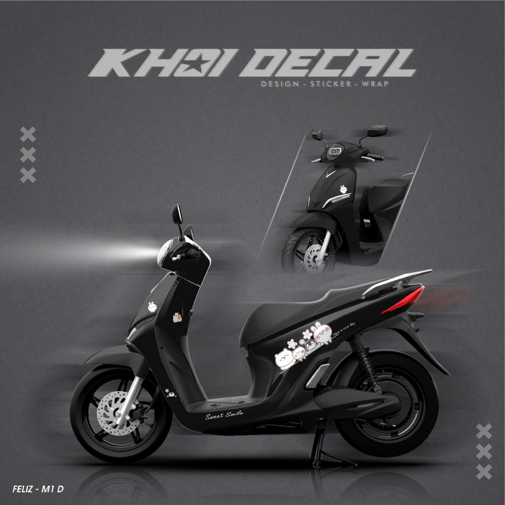 Tem xe điện Feliz decal cao cấp