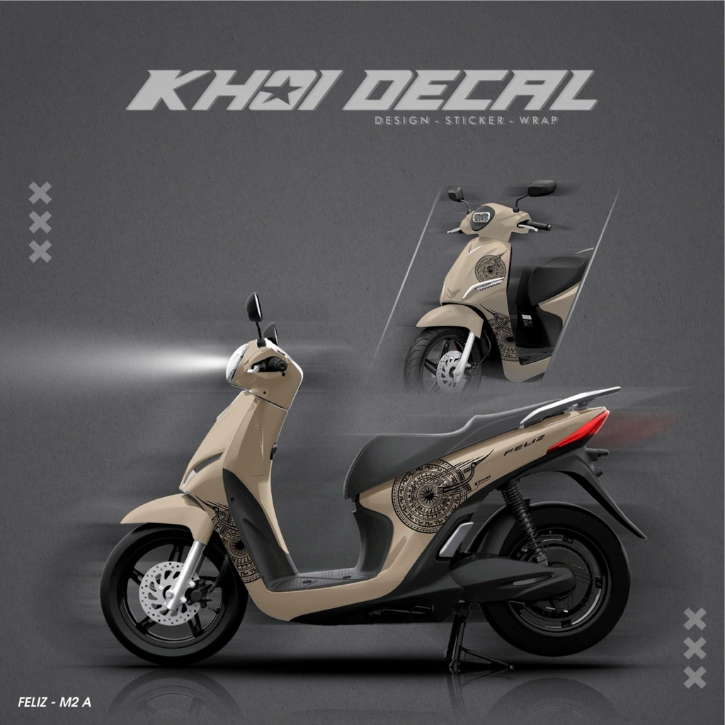 Tem xe điện Feliz decal cao cấp