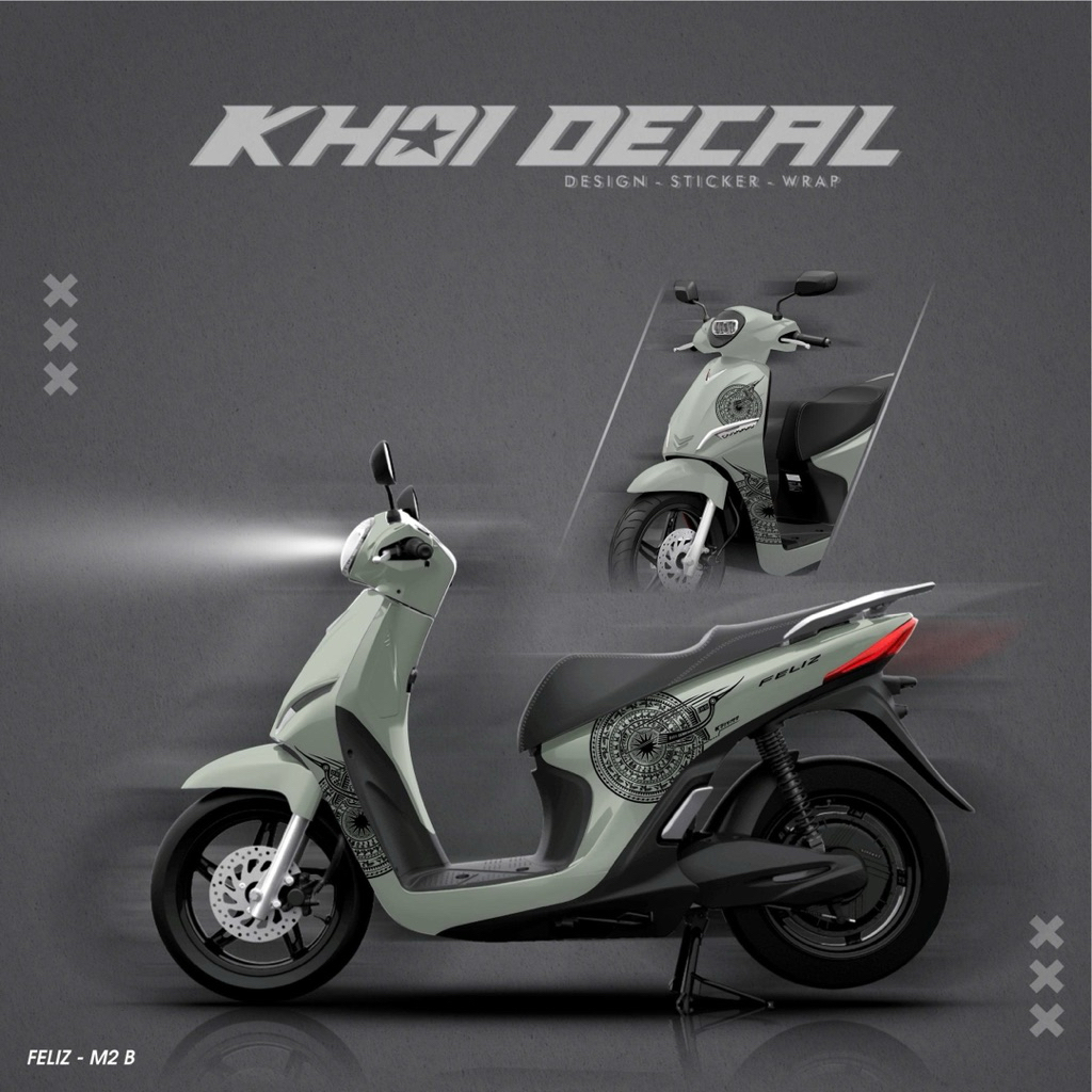 Tem xe điện Feliz decal cao cấp