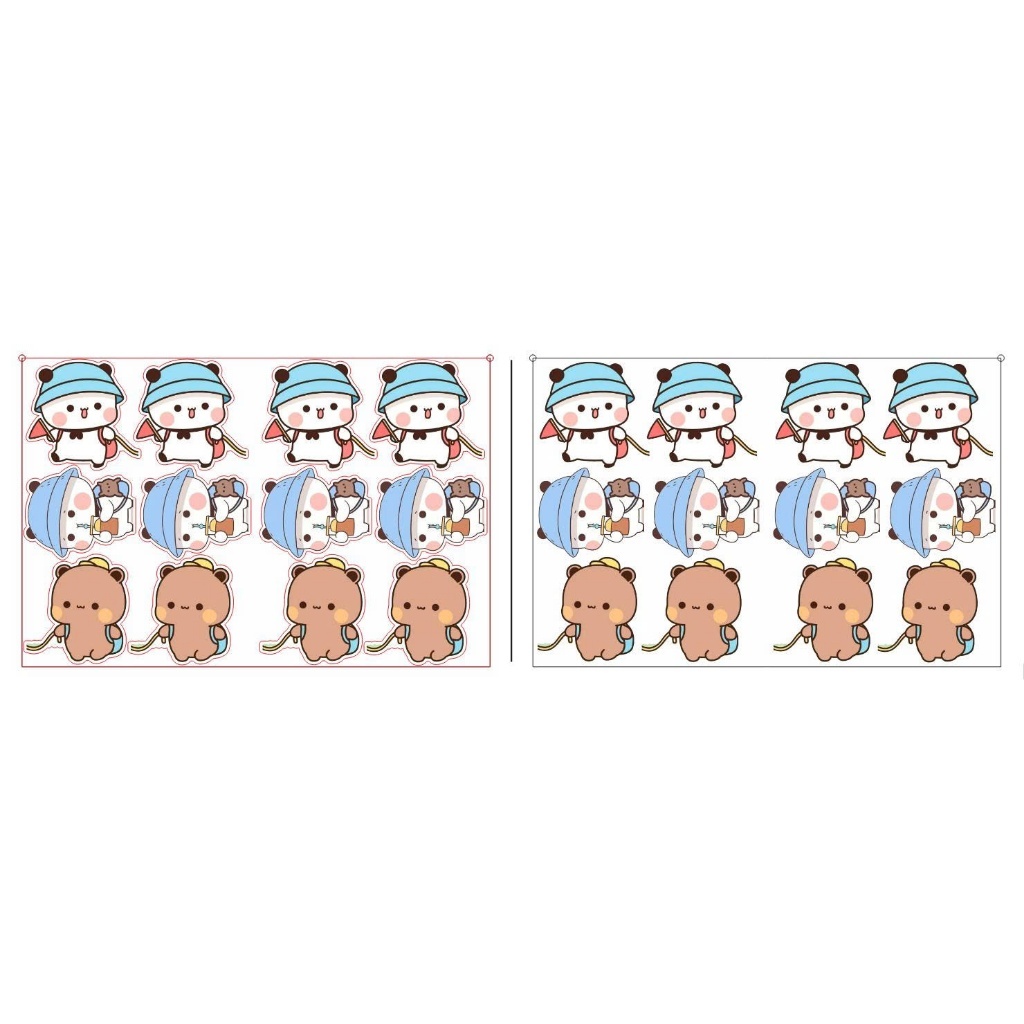Bộ Tem Dán Xe Stiker Chibi Dễ Thương Tem 3 lớp, không ảnh hưởng đến màu sơn của xe