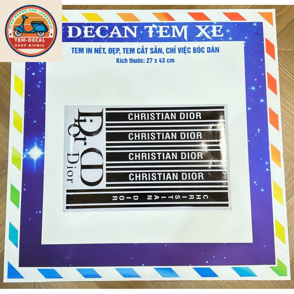 Bộ Tem Dán Xe Điện diorrr Tem 3 lớp, không ảnh hưởng đến màu sơn của xe