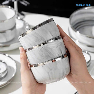 Bộ Bát Đĩa Gốm Sứ Cao Cấp Sang Trọng 36PCS | Phong Cách Bắc Âu HOME DECOR Tối Giản LUXURY TABLEWARE