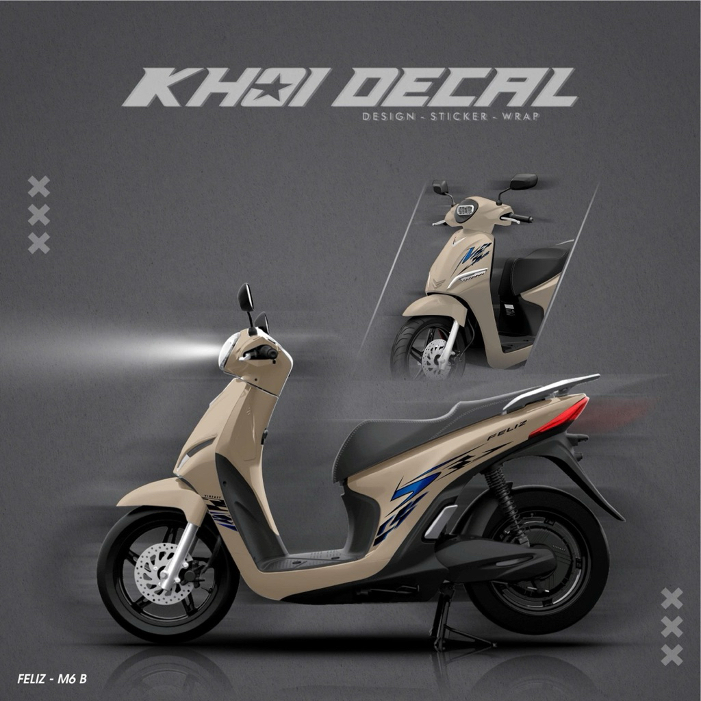 Tem xe điện Feliz decal cao cấp