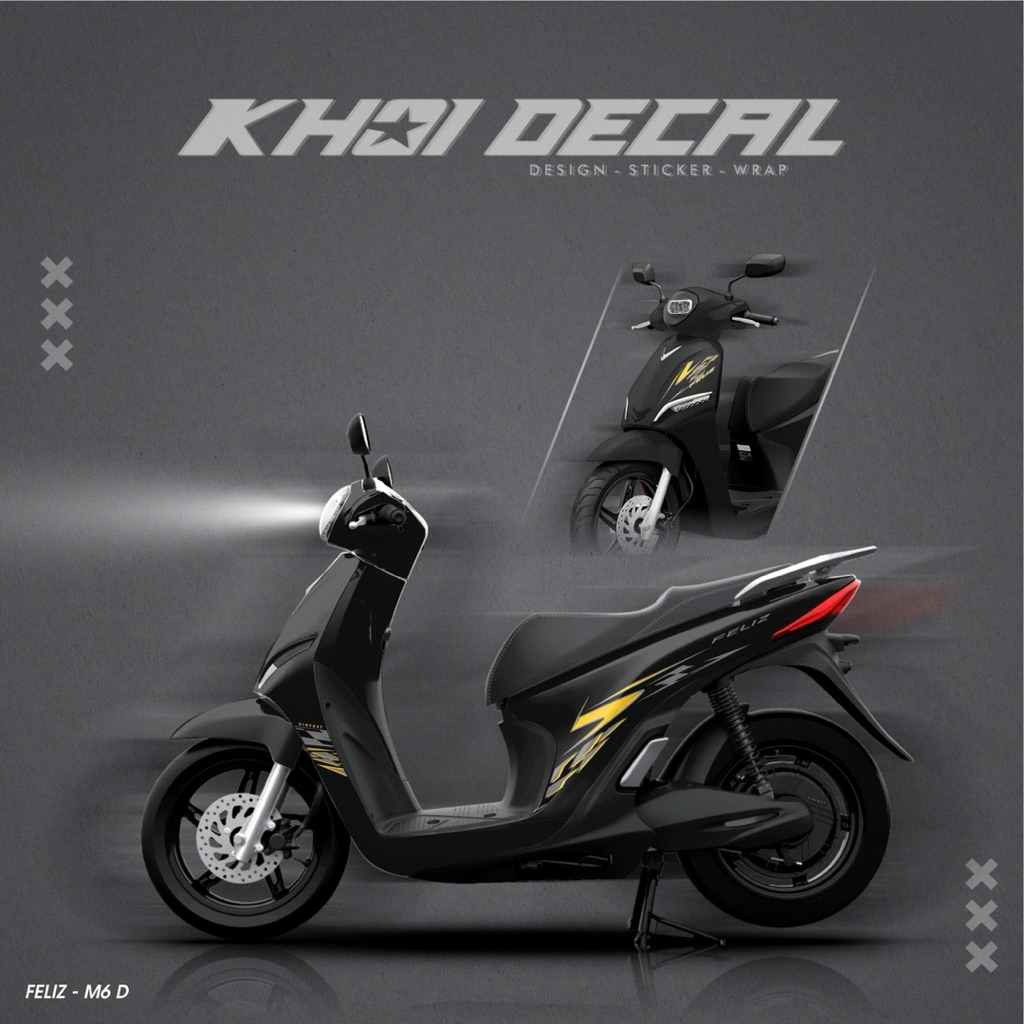 Tem xe điện Feliz decal cao cấp