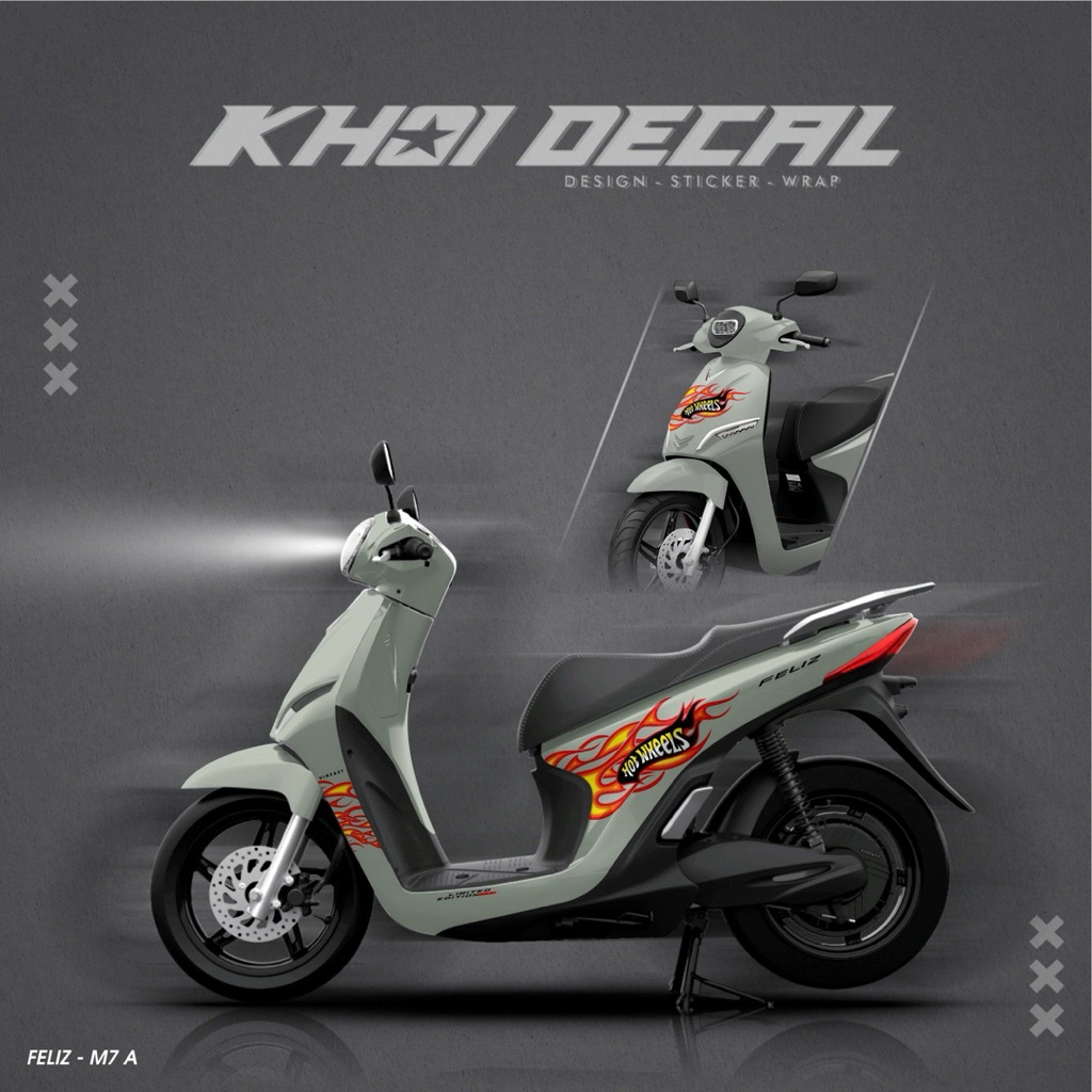 Tem xe điện Feliz decal cao cấp