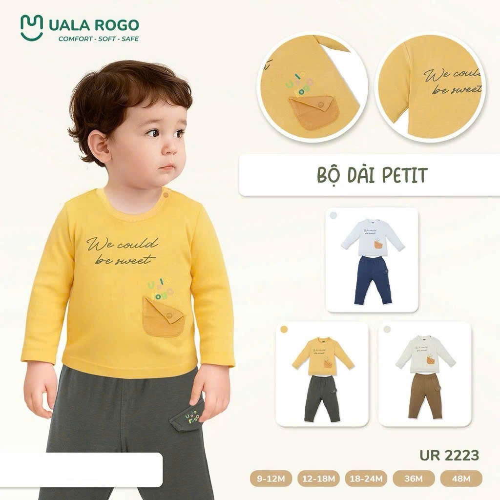 (8,5-20kg, 9-48M) Bộ Dài Tay Uala Rogo Bé Trai, Bé Gái UR2356 UR3708 UR3551 UR2379 UR2223 UR2380