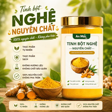 Tinh Bột Nghệ Nguyên Chất 500g - Tinh bột uống - Dễ uống không hăng không đắng - Thơm nhẹ mùi nghệ