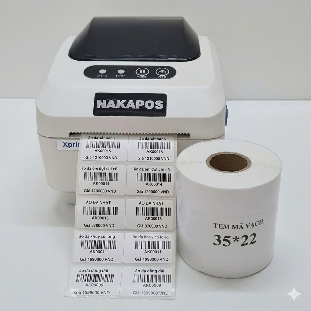 [HÀNG MỸ] Decal in tem mã vạch 35*22 Giấy in nhiệt 35x22x2 Tem nhiệt giấy nhiệt 70x22  FASSON 72x22 35x22 Nhãn in giá