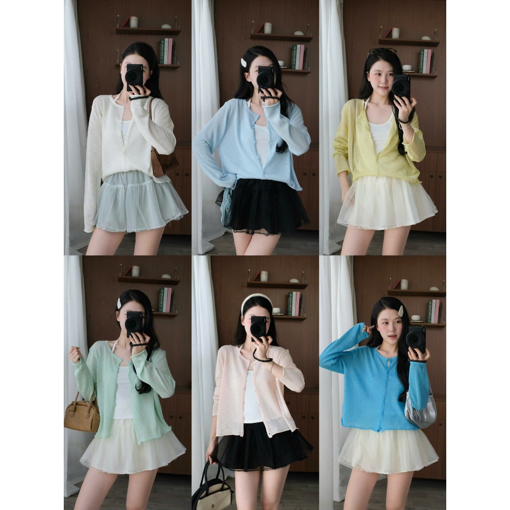 (HÀNG QC SẴN) Áo cardigan mỏng dài tay 6 màu the.sweaterweather