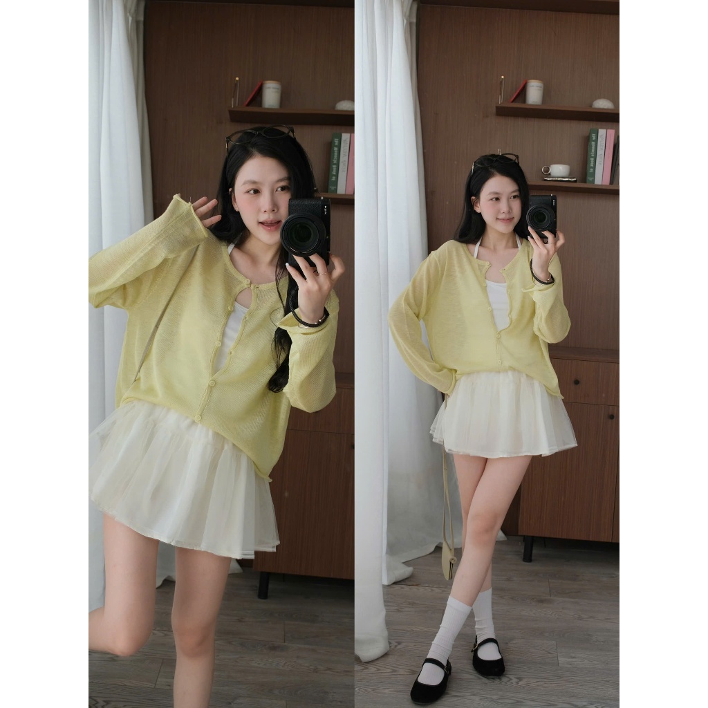 (HÀNG QC SẴN) Áo cardigan mỏng dài tay 6 màu the.sweaterweather