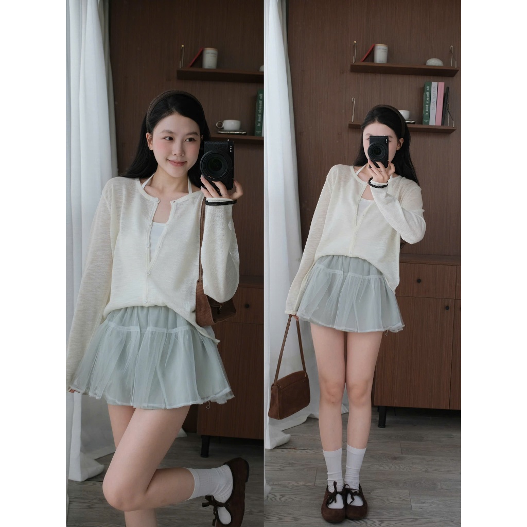(HÀNG QC SẴN) Áo cardigan mỏng dài tay 6 màu the.sweaterweather