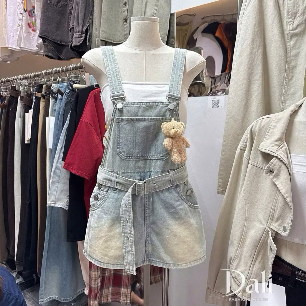 VÁY NỮ VÁY YẾM JEAN XANH TRƠN CHO NỮ( 2 hôm có hàng)