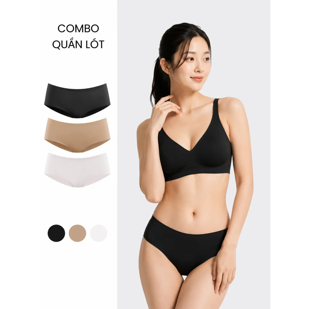 Quần Lót Nữ TOKYOLIFE Tàng Hình Kiểu Dáng Hipster Cạp Vừa Gói 3 Chiếc - 40006032