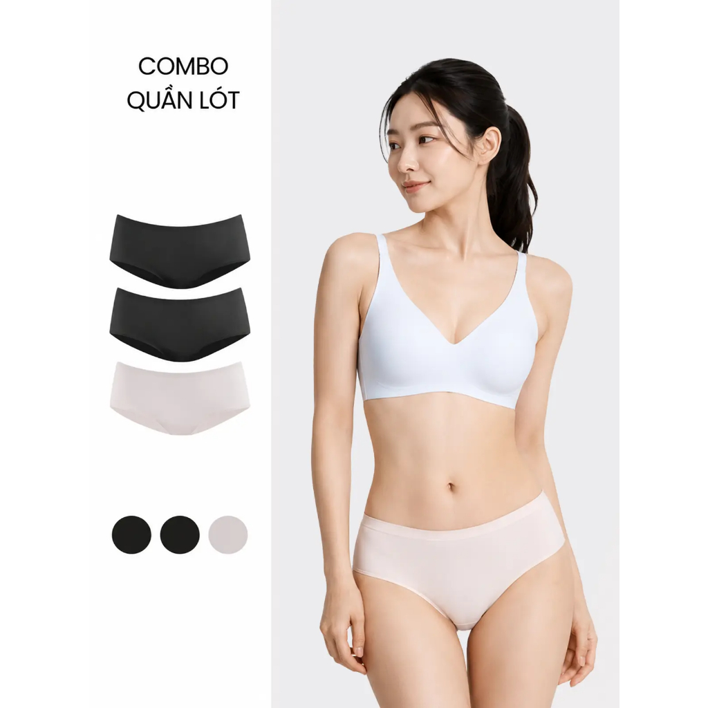 Quần Lót Nữ TOKYOLIFE Tàng Hình Kiểu Dáng Hipster Cạp Vừa Gói 3 Chiếc - 40006032