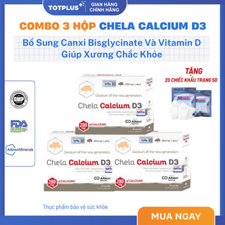 3 Hộp Chela Calcium D3 - Bổ Sung Canxi Bisglycinate Và Vitamin D, Hỗ Trợ Xương Chắc Khỏe