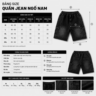 Quần Jean Ngố Nam Ống Rộng Cạp Chun Dây Rút  Jean Wash Đen Form Rộng Retro  Phong Cách Streetw