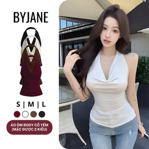 Áo Thun Nữ Ôm Body Cổ Yếm Hở Lưng Co Giãn 4 Chiều Mềm Mịn Tôn Dáng Quyến Rũ Dễ Phối Đồ BYJANE-125