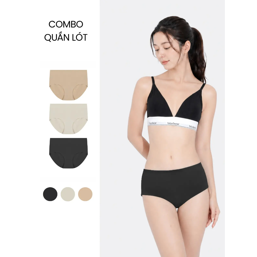 Quần Lót Nữ TOKYOLIFE Tàng Hình Kiểu Dáng Hipster Cạp Cao Tôn Dáng Tự Nhiên Gói 3 Chiếc - 40006033