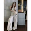 ”Sakai Set” Set áo yếm sát nách dáng peplum xoè xẻ tà thắt dây lưng kèm quần suông ống rộng trẻ trung thanh lịch