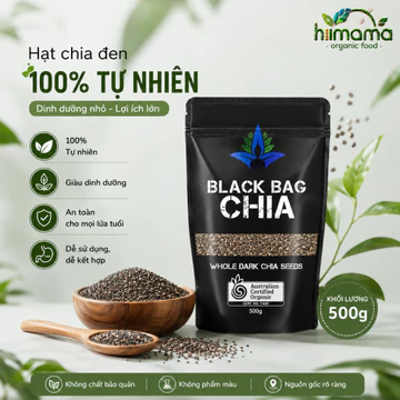 Hạt chia Úc Black Bag Chia Whole Dark Chia Seeds 500g