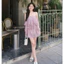Đầm 2 dây voan tơ xếp tầng phối viền ren dáng babydoll sang chảnh , Váy 2S bản mảnh phối bèo tầng bồng bềnh tiểu thư