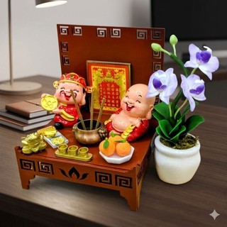 Tủ thờ Thần Tài Thổ Địa Mini cao cấp Mica In UV đẹp