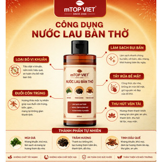 Nước lau bàn thờ - Làm sạch, bao sái bàn thờ, thu hút tài vận 500ml - Nước thơm bàn thờ