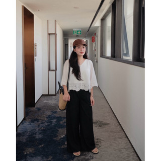 Quần denim xếp 2 li form suông rộng Ma Vie