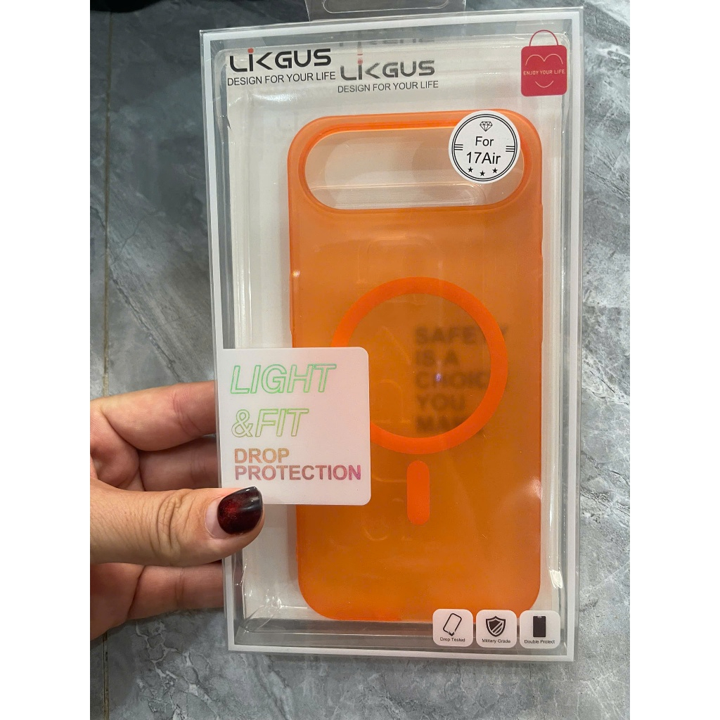 Ốp Lưng Likgus Mỏng Nhám Cao Cấp Cho iPhone 17 Air – Hỗ Trợ Sạc Không Dây, Không Ố Màu
