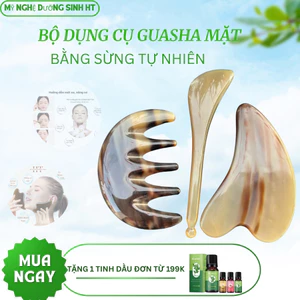 Dụng cụ mát xa mặt bằng sừng tự nhiên, nâng cơ mặt, cải thiện nếp nhăn, trẻ hoá làn da, chăm sóc sắc đẹp