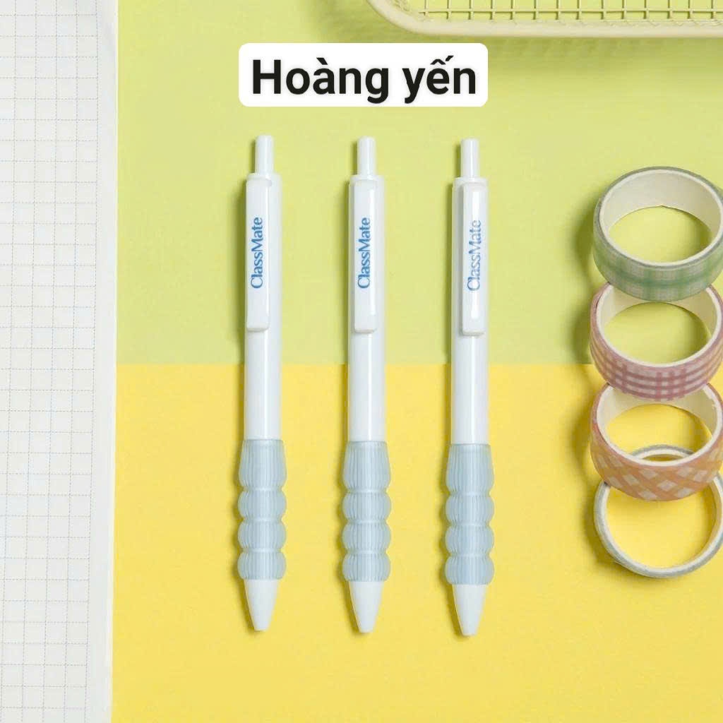 Hộp 10 Bút Gel Classmate Bút Nước Bấm Ngòi ST 2 Bi 0.5mm Xanh Đen Nhanh Khô Bút Gel Press Đệm Tay Êm Ái Ghi Chép GP116