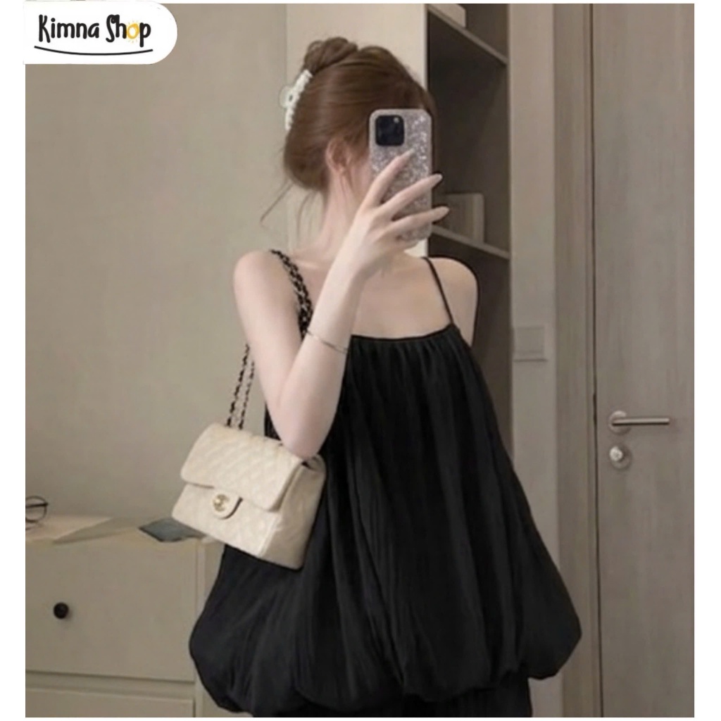 Set Áo Voan Tơ 2 Lớp Dáng Bí Phồng Mix Quần Short Ống Rộng Có Túi
