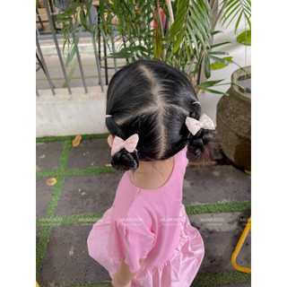 Set 2 cột nơ phối sọc dễ thương cho bé
