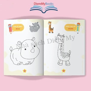 Tặng 1 Hộp Màu-Sách Bộ 8 Quyển Tô Màu Nối Số Phát Triển Trí Thông Minh Song Ngữ Anh Việt Cho Bé Từ 2 3 4 5 6 Tuổi Tập Vẽ