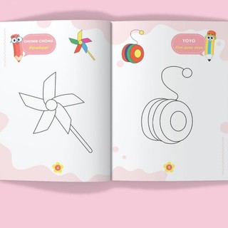 Tặng 1 Hộp Màu-Sách Bộ 8 Quyển Tô Màu Nối Số Phát Triển Trí Thông Minh Song Ngữ Anh Việt Cho Bé Từ 2 3 4 5 6 Tuổi Tập Vẽ