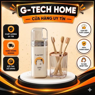 Bộ cốc và hộp đựng kem đánh răng du lịch nhỏ gọn tiện lợi, cầm tay mang đi
