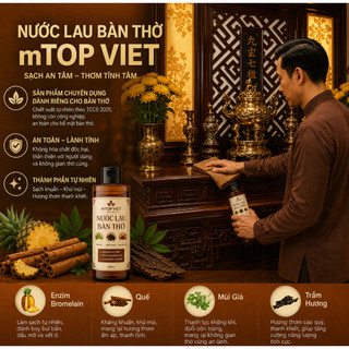 Nước lau bàn thờ - Làm sạch, bao sái bàn thờ, thu hút tài vận 500ml - Nước thơm bàn thờ