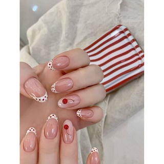 Nailbox Thiết kế French Đầu Móng Phối Cherry Dể Thương