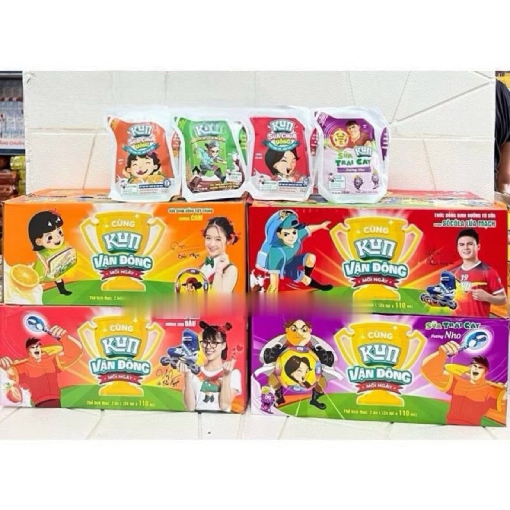 Thùng Sữa Lif Kun túi 110mlx 24 Gói Hương Nho/Sôcola/Cam/Dâu ...