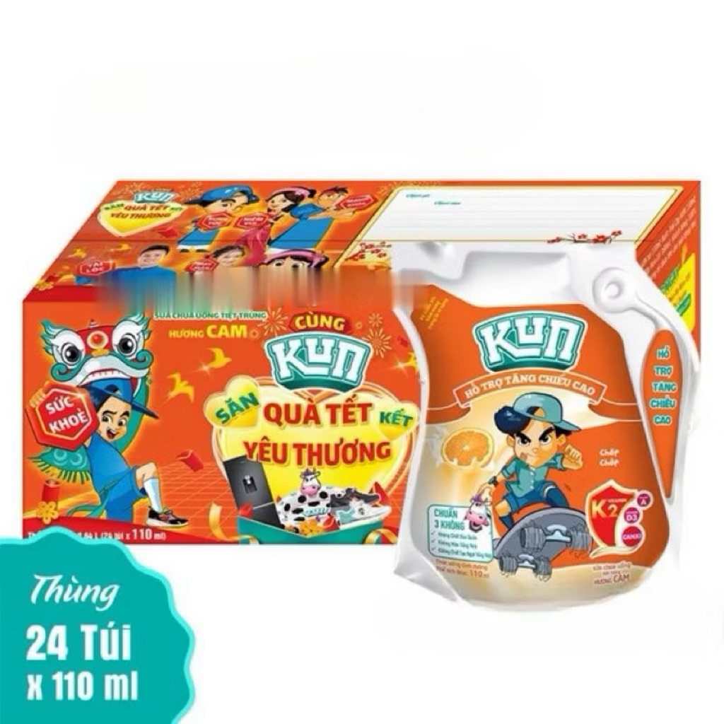 Thùng Sữa Lif Kun túi 110mlx 24 Gói Hương Nho/Sôcola/Cam/Dâu ...