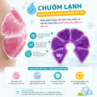 Túi Chườm Ngực Coniu Cho Mẹ Sau Sinh, Chườm Nóng Lạnh Giúp Mẹ Thông Tắc Tia Sữa, Kích Sữa, Giảm Đau Ti( Hộp 2 Chiếc)