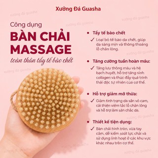 [ MỚI ] Bàn Chải Khô Body Mẫu Mới Tay Cầm Gỗ Sồi Có Dây Treo Tiện Lợi Tẩy Da Chết Nhẹ Nhàng Giúp Da Mịn Màng Sáng Khỏe