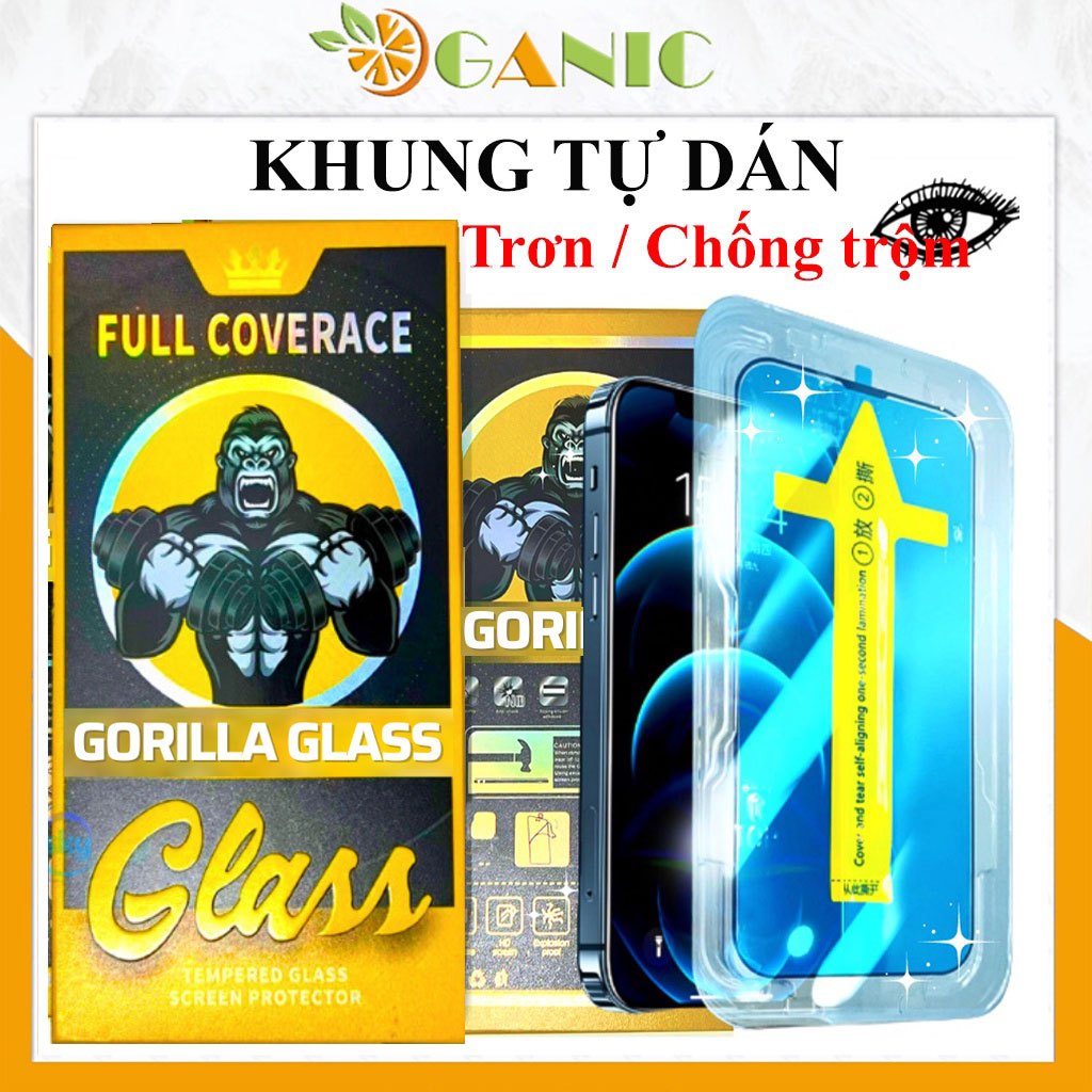 Cường lực khung tự dán iphone xs max 17 Pro max 16 Pro max 14 pro 11 pro 12 pro max 13 pro max 16 Xr 15- Full màn hình