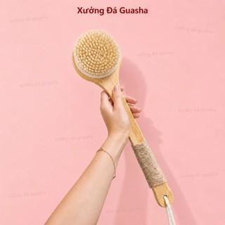 Bàn Chải Tắm Cán Gỗ Tẩy Tế Bào Chết Giúp Da Mịn Màng Săn Chắc - Bài Chải Tay Cầm Gỗ Lông Mềm Cao Cấp